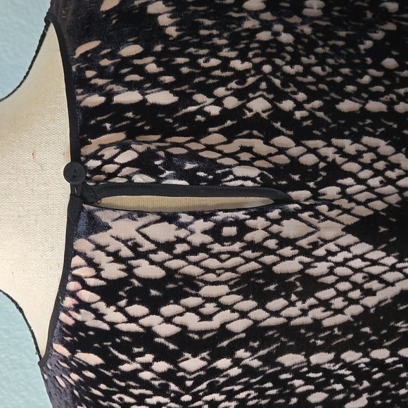 REBECCA TAYLOR Velvet Burnout Silk Snake Print Short Sleeve Top Blouse Sz 10 - Picture 11 of 16